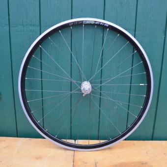 Laufrad vorn 28 Zoll mit Felge für Drahtbereifung "Rigida DP 18", 622-13, Breite 18,5 mm 