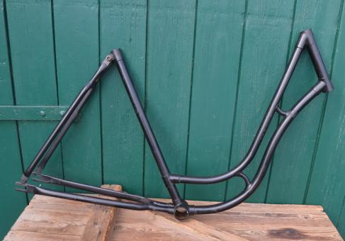 Fahrradrahmen 28 Zoll "Miele" 40/50er Jahre, Originallack schwarz, 