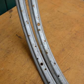 Felgensatz 26 x 1,75, für Ballonrad und Frühe Mopeds, Breite 38 mm, 36-loch, silber überstrichen 