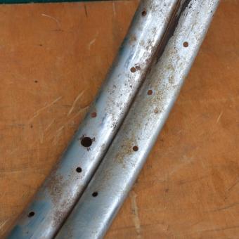 Wulstfelgensatz 26 x 1 ½, 36-loch, Breite 33 mm, verchromt mit Patina 