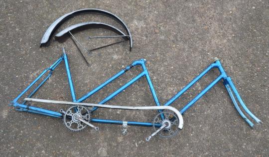 Fahrradrahmen Tandem, für Vollballonräder 26x2,00, Hergestellt von "Rixe" 