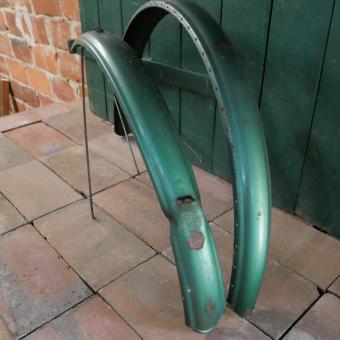 Schutzblechsatz 26 Zoll, Damenausführung, grün metallic, Linierung gold 