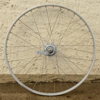 Hinterrad Drahtfelge 26" x 1,75, (559) , "Mayweg" Aluminium 27mm breit, F+S Torp. Nabe Mod. 55 verchromt., gebraucht 