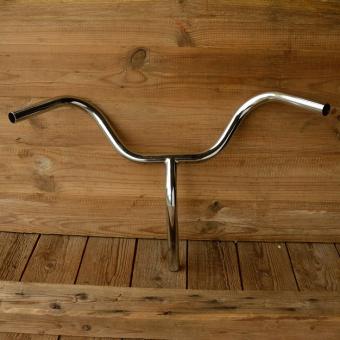 Lenker, verchromt 22,5 mm, Breite 55 cm, Vorbaulänge 21 cm, Höhe ges. ca. 34 cm, für Aussenklemmung 