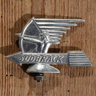 Schutzblechfigur "SUDBRACK", Alu Druckguss, orig. Altbestand 