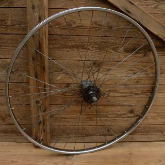 Hinterrad 28" x 1 5/8, (622x18), Chrom, Breite 26 mm,  36-Loch, Stahl verchromt 