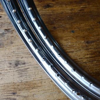 Felgensatz "Silverseal" 1.2 x 16, verchromt, Breite 44 mm, Bohrdurchmesser 5,2 mm, NOS 