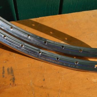 Felgensatz f. Drahtbereifung "Van Schothorst" Stainless (VA), 26 x 1 3/8, ETRTO 22-590,  Breite außen 31,5 mm 