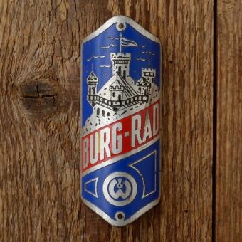 Steuerkopfschild  "BURGRAD", 30/50er Jahre,  Originalschild aus Sammlungsauflösung ! 