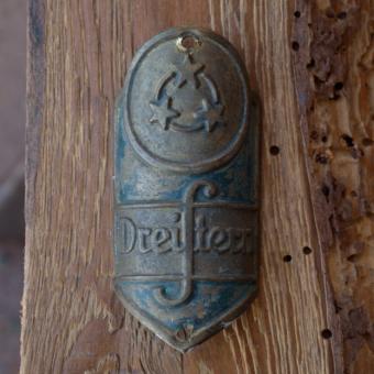 Steuerkopfschild DREISTERN, Bielefeld, 30-50er Jahre, Originalschild aus Sammlungsbestand 