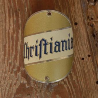 Steuerkopfschild CHRISTIANIA, Originalschild aus Sammlungsbestand 