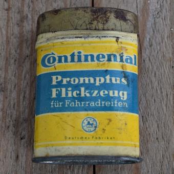 Flickzeug Blechdose "CONTINENTAL" orig. 30 er Jahre, 61 x 42 x 20 mm, ohne Inhalt 