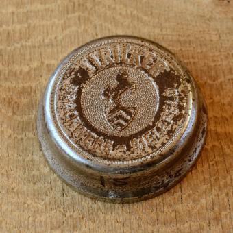 Fahrrad/Moped Klingel Deckel "STRICKER Brackwede-Bielefeld", orig. 50er Jahre, verchromt, ohne Unterteil, siehe Bilder 