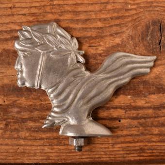 Schutzblechfigur MEISTER WERKE BIELEFELD, Alu Druckguss, orig. Altbestand 50er Jahre, Zustand siehe Bild 