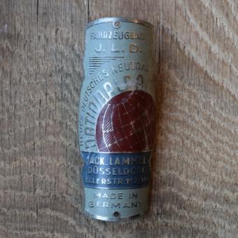 Steuerkopfschild Nationalrad Jack Lammel Düsseldorf, 30er Jahre, Originalschild aus Sammlungsbestand 