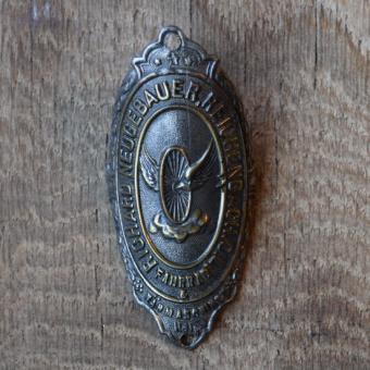 Steuerkopfschild Richard Neugebauer Reichenbach, 10-20er Jahre, Originalschild aus Sammlungsbestand 