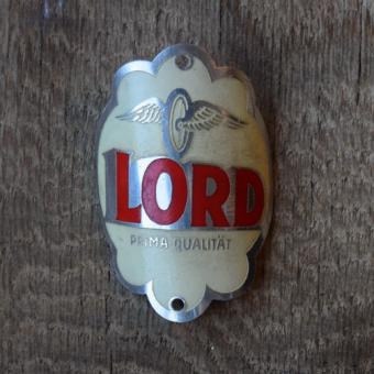 Steuerkopfschild Lord, 30-50er Jahre, Originalschild aus Sammlungsbestand 
