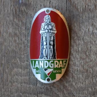 Steuerkopfschild Landgraf, 30-50er Jahre, Originalschild aus Sammlungsbestand 