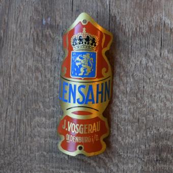 Steuerkopfschild Lensahn Oldenburg, 30-50er Jahre, Originalschild aus Sammlungsbestand 