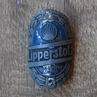 Steuerkopfschild Lipperstolz Künsting Lage, 50er Jahre, Originalschild aus Sammlungsbestand 