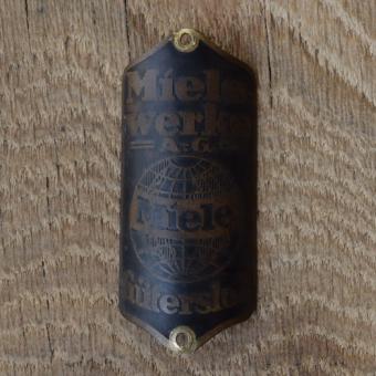 Steuerkopfschild Miele, 50er Jahre, Originalschild aus Sammlungsbestand 