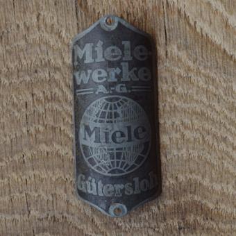 Steuerkopfschild Miele, 40-50er Jahre, Originalschild aus Sammlungsbestand 