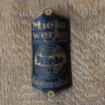 Steuerkopfschild Miele, 50er Jahre, Originalschild aus Sammlungsbestand 