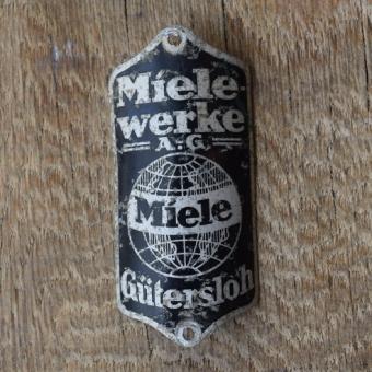 Steuerkopfschild Miele, 40-50er Jahre, Originalschild aus Sammlungsbestand 