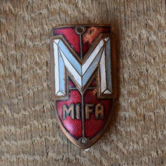 Steuerkopfschild Mifa, 30-50er Jahre, Originalschild aus Sammlungsbestand 