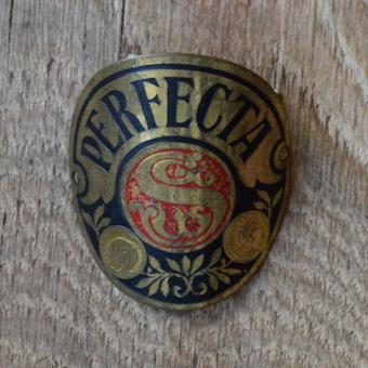 Steuerkopfschild Perfecta, 20-30er Jahre, Originalschild aus Sammlungsbestand 
