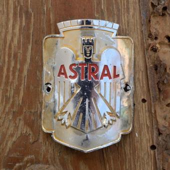 Steuerkopfschild  ASTRAL, Nürnberg, 30-50er Jahre, Originalschild aus Sammlungsbestand 