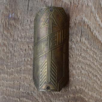 Steuerkopfschild Pfeil Neumark in Sachsen, 20er Jahre, Originalschild aus Sammlungsbestand 