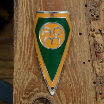 Steuerkopfschild  AOM, 30-50er Jahre, Originalschild aus Sammlungsbestand 