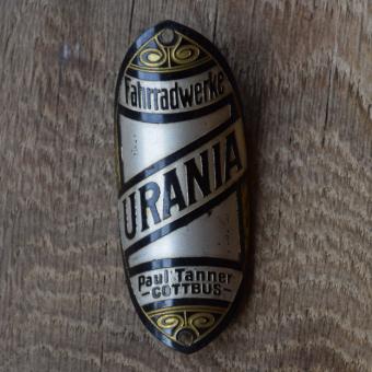 Steuerkopfschild Urania, 20-30er Jahre, Originalschild aus Sammlungsbestand 