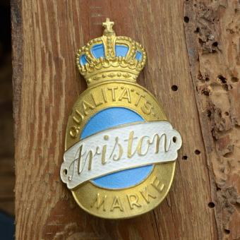 Steuerkopfschild  ARISTON, 30-50er Jahre, Originalschild aus Sammlungsbestand 