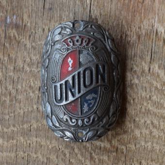 Steuerkopfschild Union, Gussschild 30-50er Jahre, Originalschild aus Sammlungsbestand 
