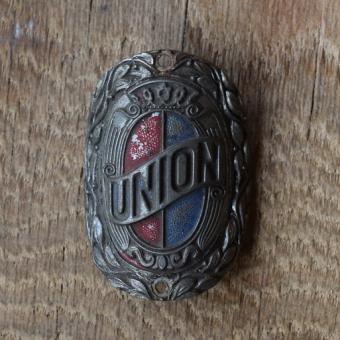 Steuerkopfschild Union, Gussschild 30-50er Jahre, Originalschild aus Sammlungsbestand 