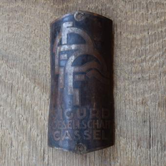 Steuerkopfschild Sigurd Gesellschaft Cassel, 20er Jahre, Originalschild aus Sammlungsbestand 