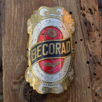 Steuerkopfschild BECORAD, 30-50er Jahre, Originalschild aus Sammlungsbestand 