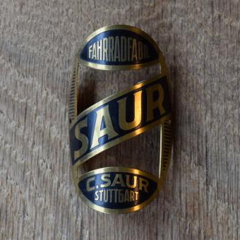 Steuerkopfschild Saur, 30-50er Jahre, Originalschild aus Sammlungsbestand 