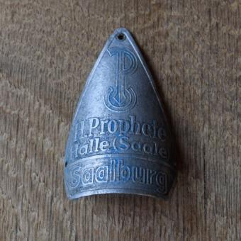 Steuerkopfschild Saalburg (Prophete - Halle (Saale)), 30er Jahre, Originalschild aus Sammlungsbestand 