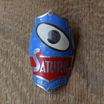 Steuerkopfschild Saturn, 30-50er Jahre, Originalschild aus Sammlungsbestand 