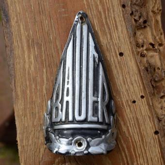 Steuerkopfschild BAUER, Klein Auheim, 30-50er Jahre, Originalschild aus Sammlungsbestand 