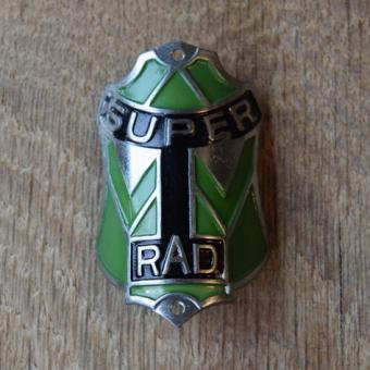 Steuerkopfschild Super Rad, 30-50er Jahre, Originalschild aus Sammlungsbestand 