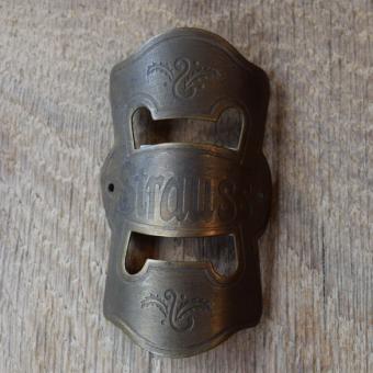 Steuerkopfschild Strauss, 10-20er Jahre, Originalschild aus Sammlungsbestand 