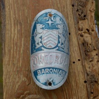 Steuerkopfschild CONCORDIA, Bielefeld, 30-50er Jahre, Originalschild aus Sammlungsbestand 