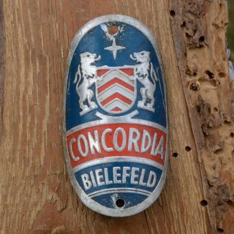 Steuerkopfschild CONCORDIA, Bielefeld, 30-50er Jahre, Originalschild aus Sammlungsbestand 