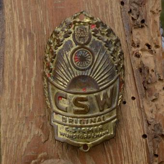 Steuerkopfschild CSW, Wunstorf, 30-50er Jahre, Originalschild aus Sammlungsbestand 