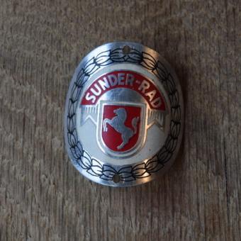 Steuerkopfschild Sunder- Rad, 50er Jahre, Originalschild aus Sammlungsbestand 
