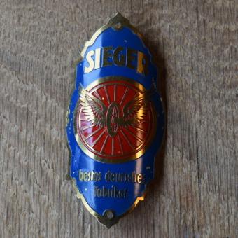 Steuerkopfschild Sieger, 30er Jahre, Originalschild aus Sammlungsbestand 